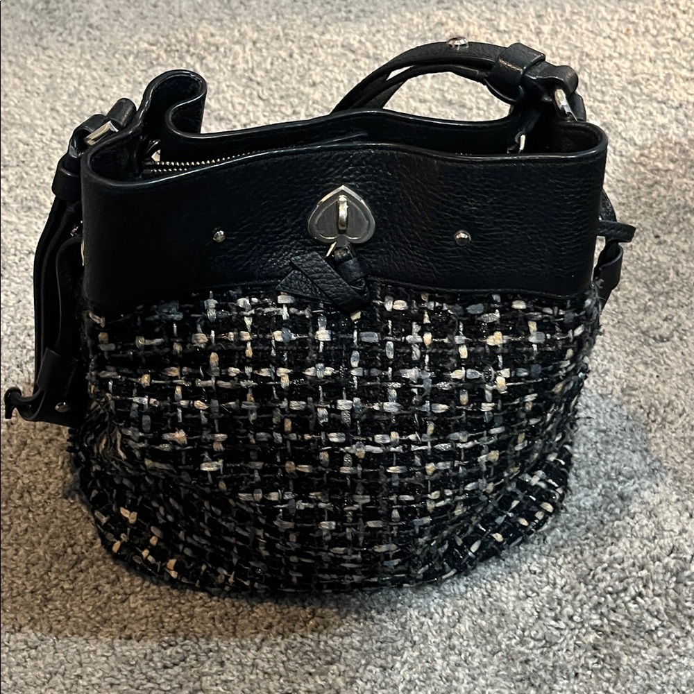 Stylish Black and White Tweed Women's Bag